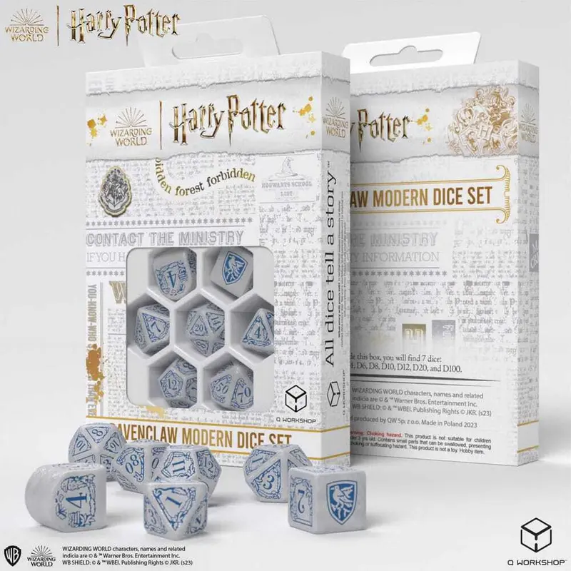 Harry Potter Würfel Set Ravenclaw white Modern Dice Set Spielwürfel weiß