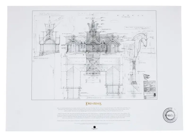 Herr der Ringe Bauplan Kunstdruck The Stable of Edoras 59 x 42 cm