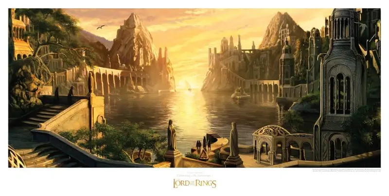 Herr der Ringe Kunstdruck The Grey Havens 59 x 30 cm