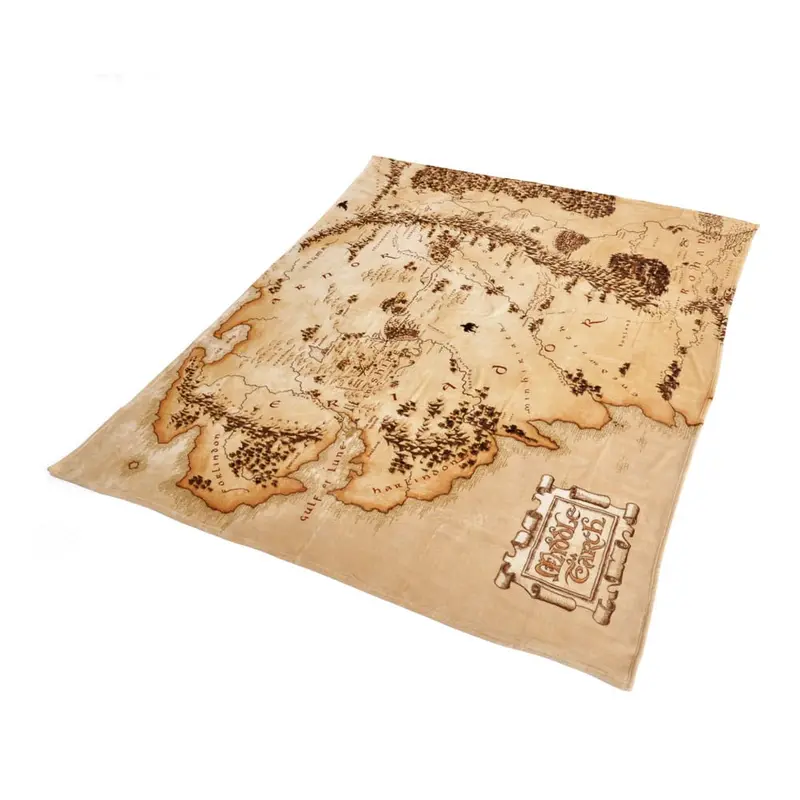 Herr der Ringe Kuschelige Fleecedecke Middleearth Map 180 x 200 cm