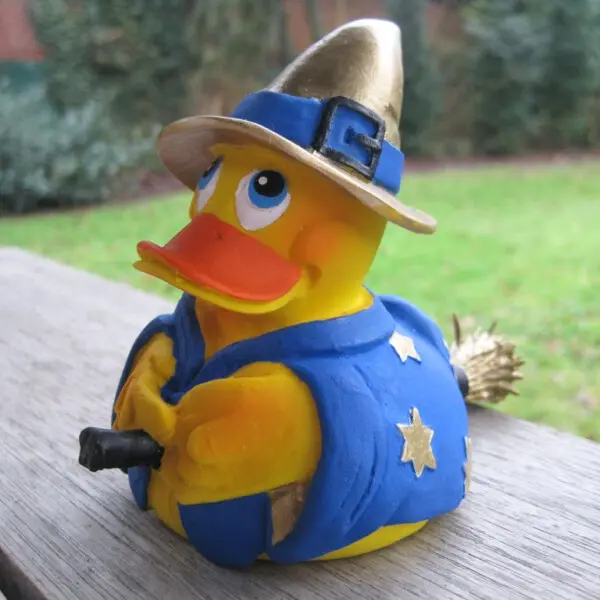 Hexe Magie Duck Quietscheente Badeente Naturkautschuk Lanco