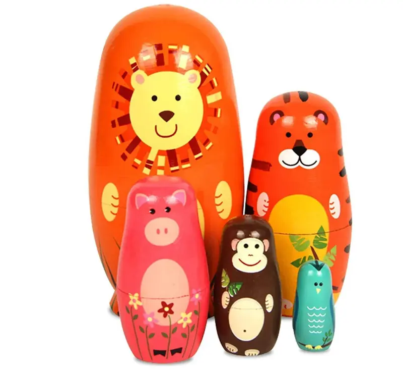 Holz Nesting Dolls Tiere | Stapelpuppen ab 3 Jahren – Bimbino