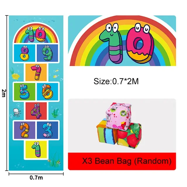 Hüpfspiel-Matte für Kinder | Hopscotch & Lernspiel – Bimbino