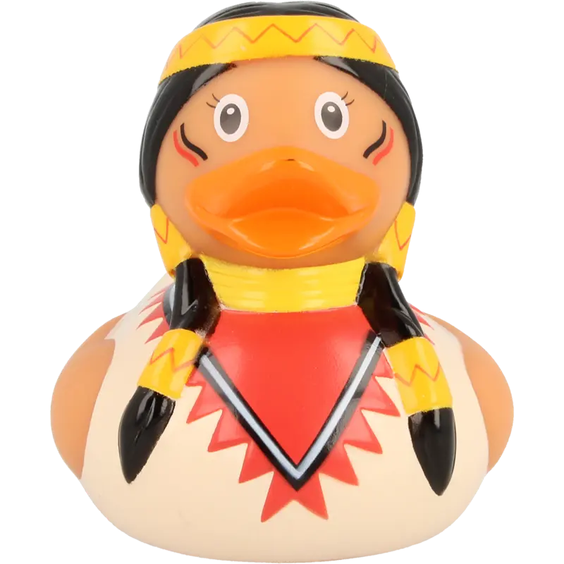 Indianerin Ente Badeente Quietscheente Gummiente Lilalu