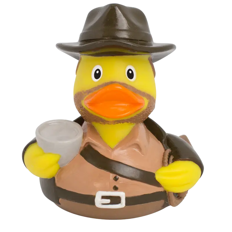 Indy Abenteuer Ente Badeente Quietscheente Gummiente Lilalu