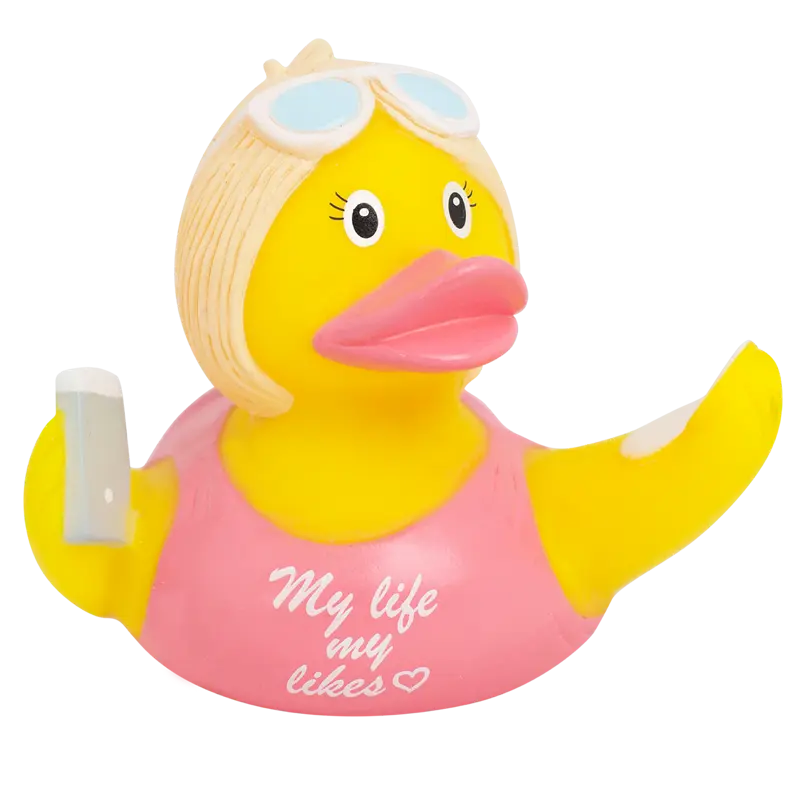 Influencerin Social Media Badeente Quietscheente Gummiente Lilalu