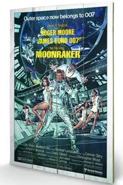 James Bond Moonraker One-Sheet Holzdruck, 40 × 60 cm