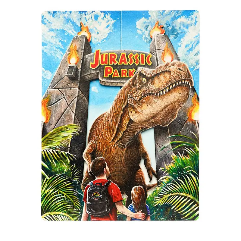 Jurassic Park WoodArts 3D Holzdruck Rex Attack 30 x 40 cm