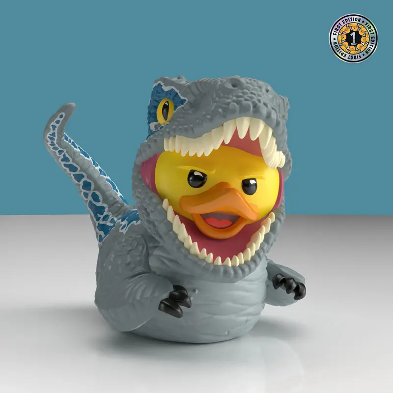 Jurassic Park World Blue Velociraptor Ente Badeente Sammelfigur TUBBZ