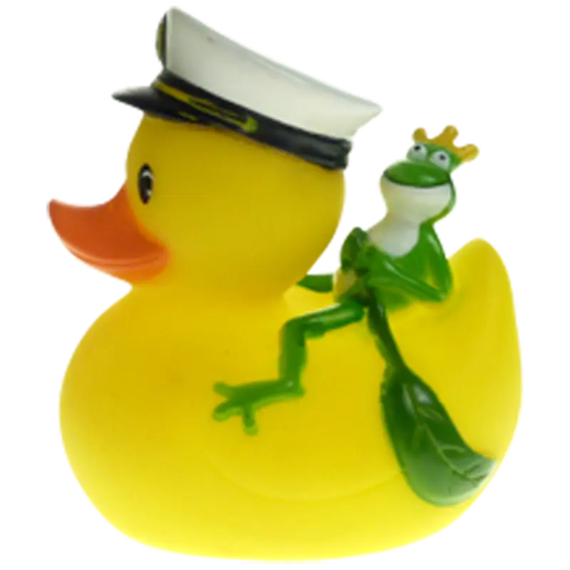 Kapitän mit Froschkönig Ente Badeente Quietscheente Factotum