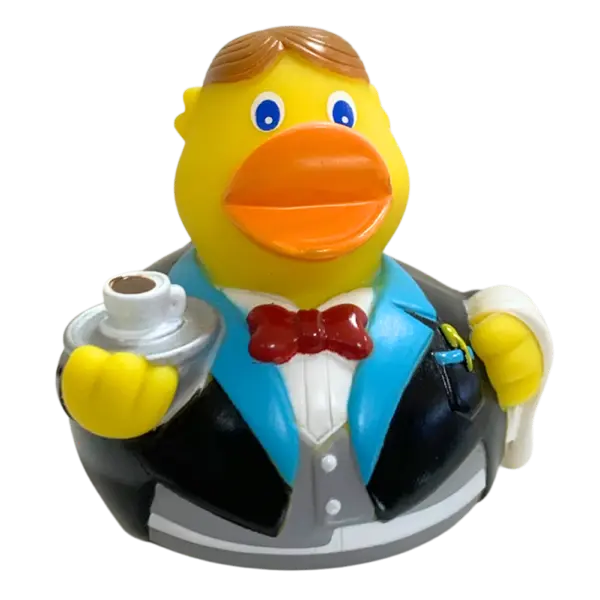 Kellner Ente Badeente Quietscheente Gummiente Schnabels