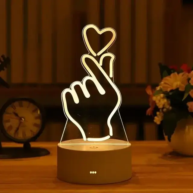 Kinder-Nachtlicht Herz-Hand | LED-Lampe zum Beschriften – Bimbino