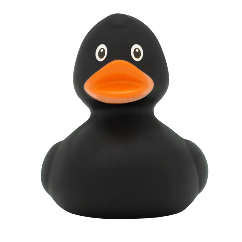 Klassische Ente Schwarz Badeente Quietscheente Gummiente Lilalu