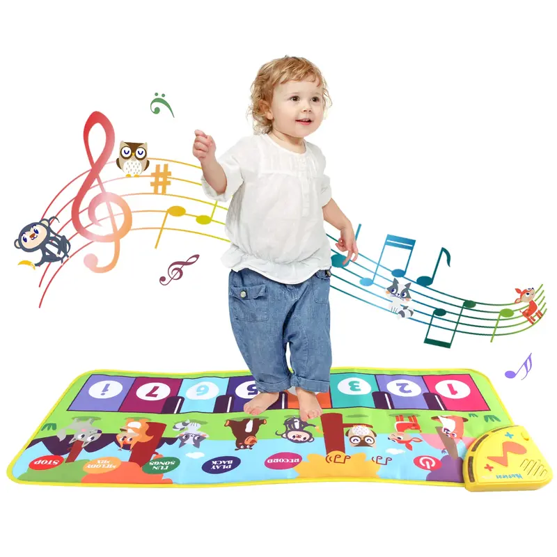 Klaviermatte für Kinder | 8 Tiergeräusche, 80×30 cm – Bimbino