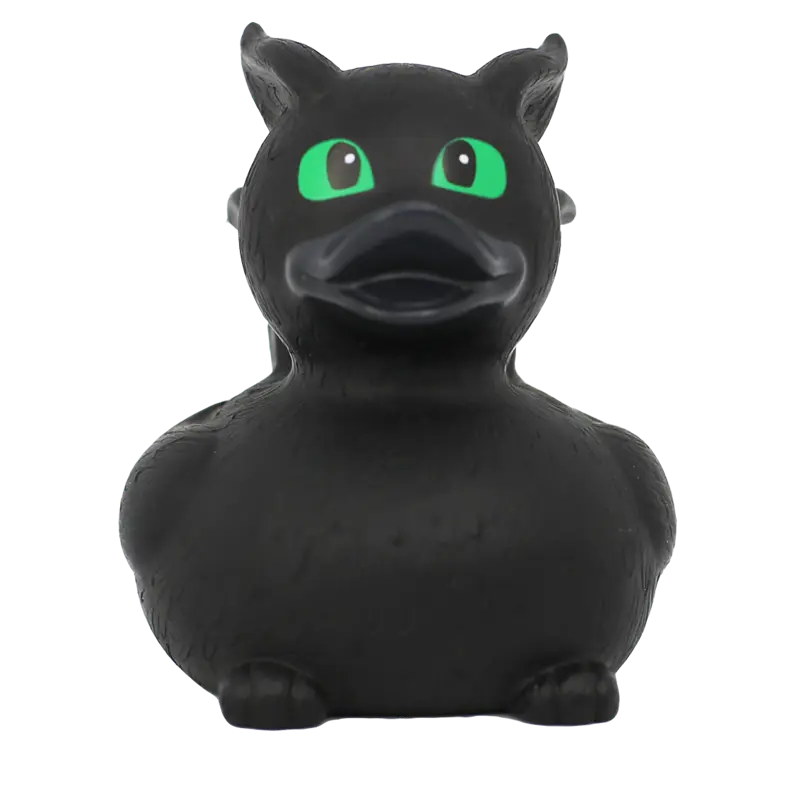 Kleiner Schwarzer Drache Badeente Quietscheente Gummiente Lilalu