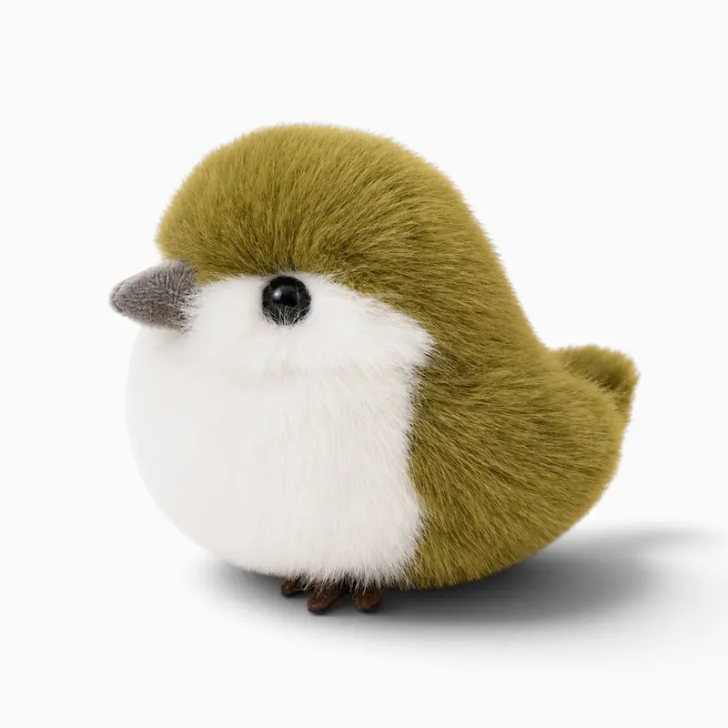 Kleines khakifarbenes Vogel-Kuscheltier