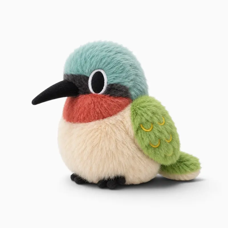 Kleines mehrfarbiges Vogel-Kuscheltier