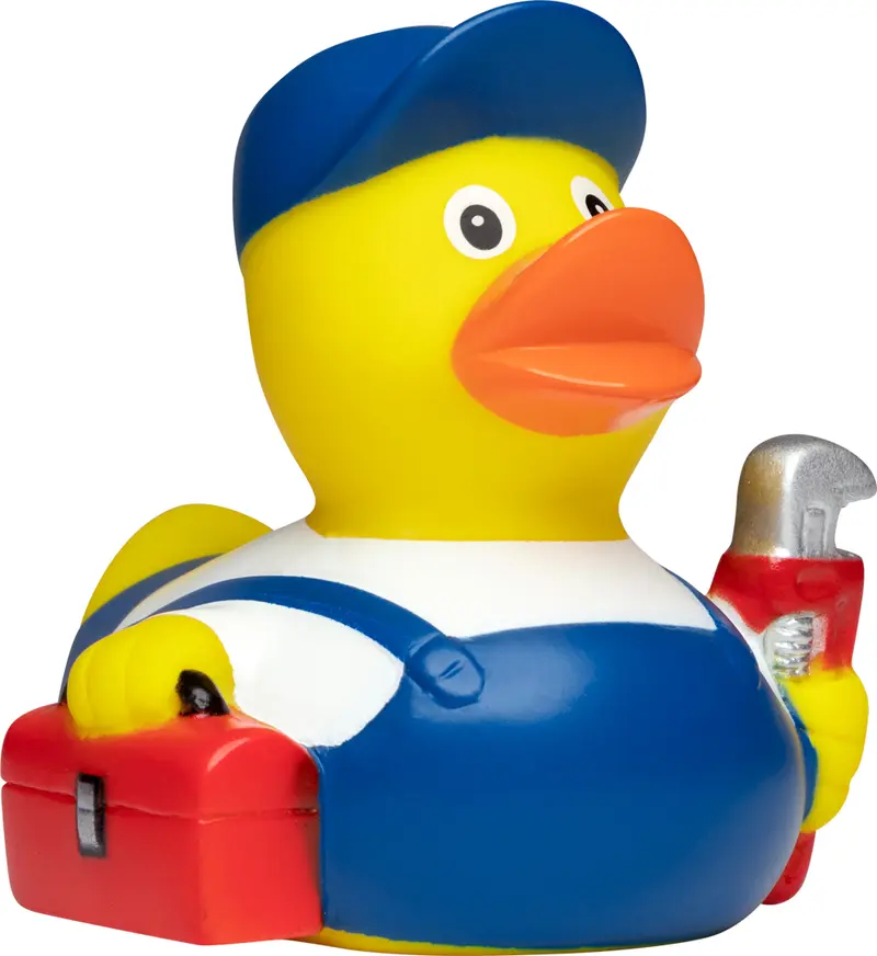 Klempner Handwerker Ente Badeente Quietscheente Schnabels