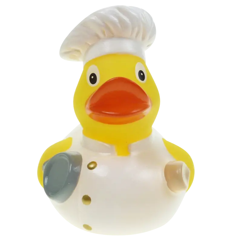 Koch Ente Badeente Quietscheente Weiss Factotum