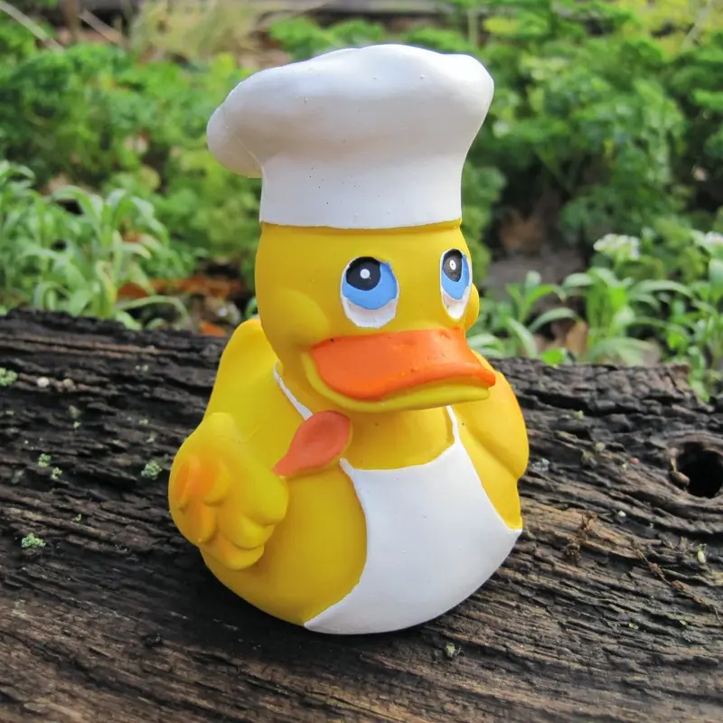 Koch Restaurant Duck Quietscheente Badeente Naturkautschuk Lanco
