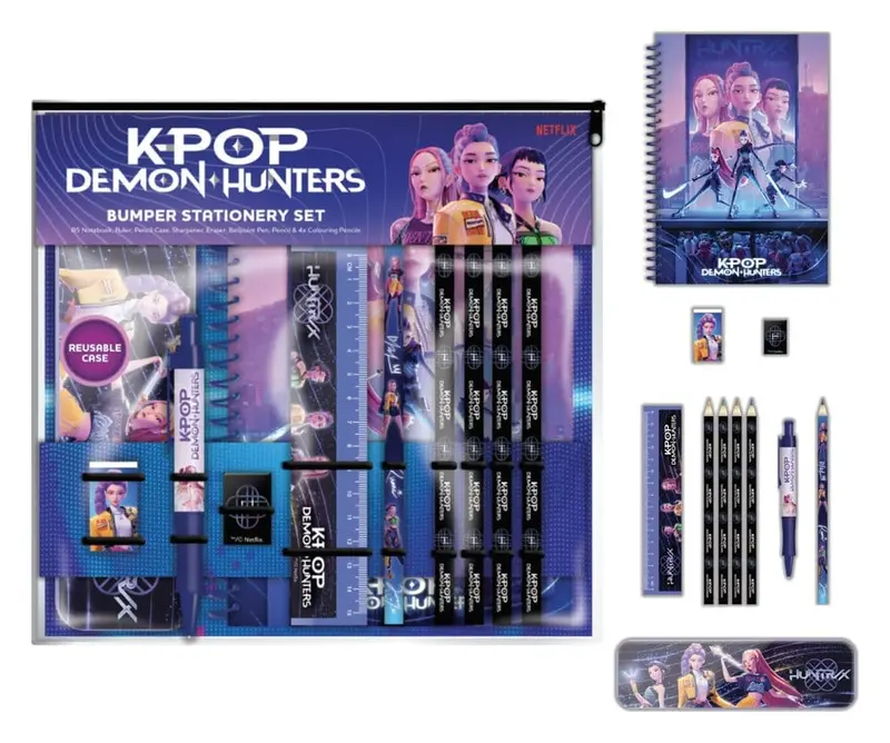 KPop Demon Hunters Schreibset 12-teilig A4 Bumper