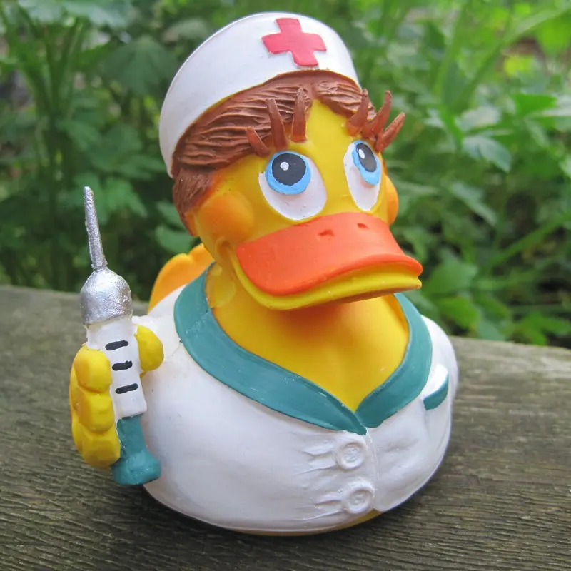 Krankenschwester Duck Quietscheente Badeente Naturkautschuk Lanco