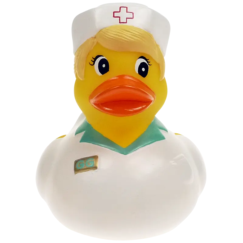 Krankenschwester Pflegerin Badeente Quietscheente Blond Factotum