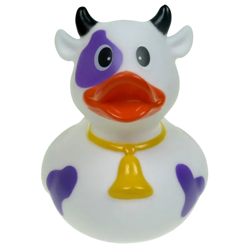 Kuh Ente Badeente Quietscheente Lila Weiß Factotum