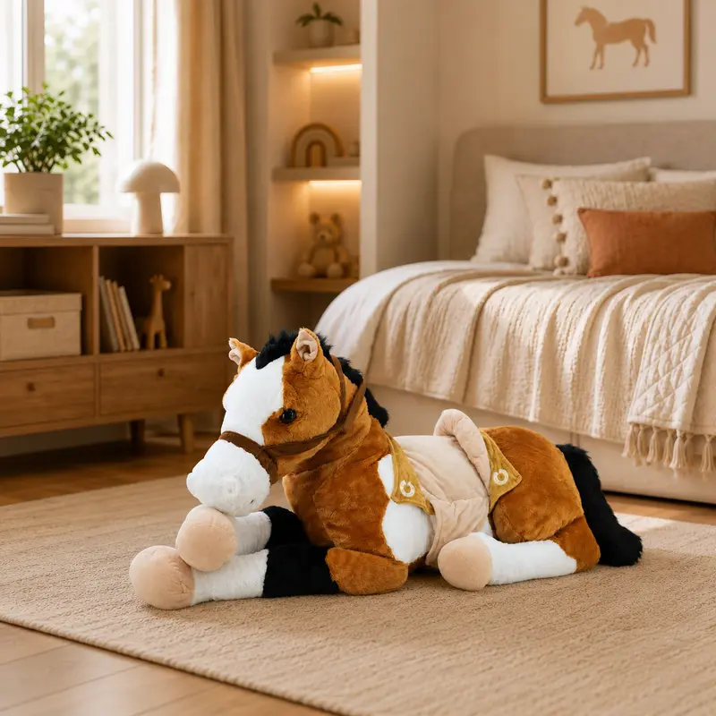 Kuscheltier Pferd XXL 110 cm – Plüschtier braun