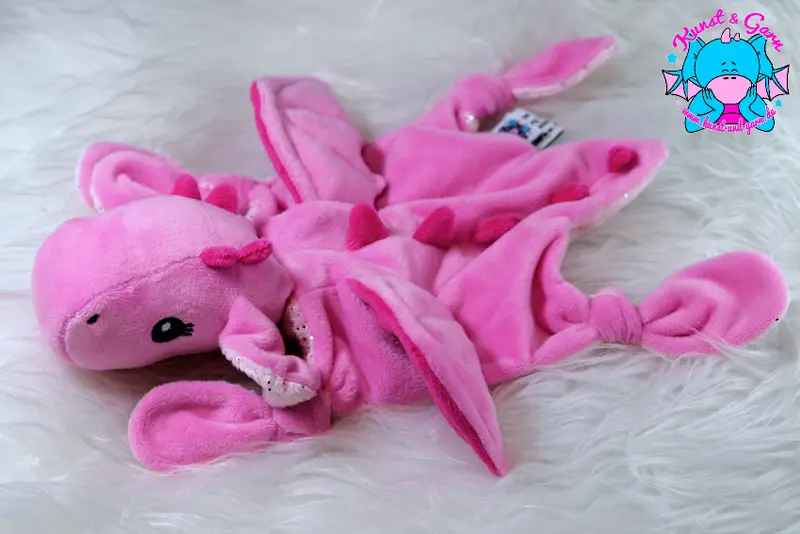 Kuscheltuch/Schnuffeltuch "Lotta" in rosa/silber glitzer auf babyrosa/pink