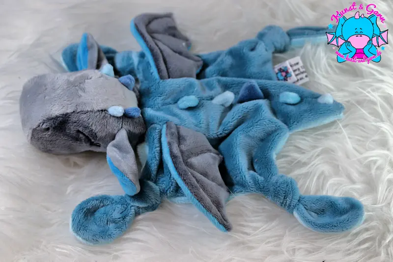 Kuscheltuch/Schnuffeltuch "Lotta" in verschiedenen grau und blau Tönen