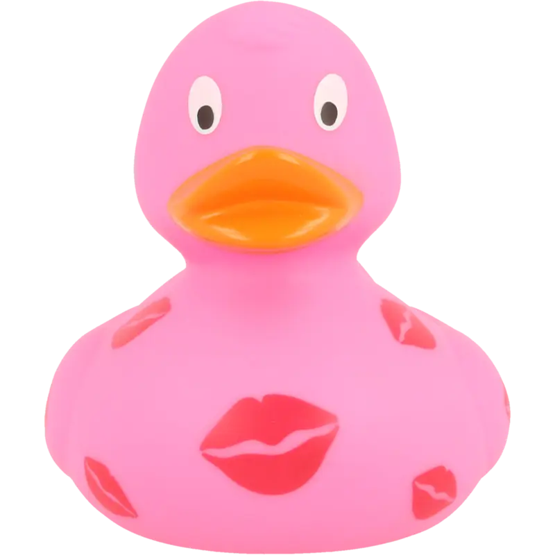 Kussmund Ente Pink Badeente Quietscheente Gummiente Lilalu