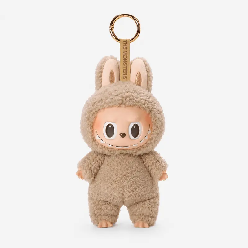 Labubu Anhänger aus Plüsch in Beige
