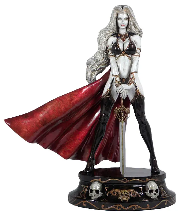 Lady Death Faux Bronze Statue White 34 cm