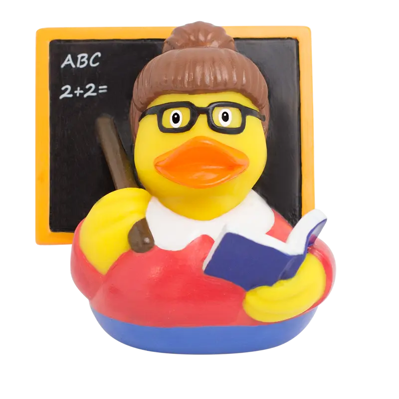 Lehrerin Schule Ente Badeente Quietscheente Gummiente Lilalu