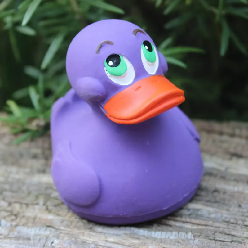 Lila Duck Quietscheente Badeente Naturkautschuk Lanco