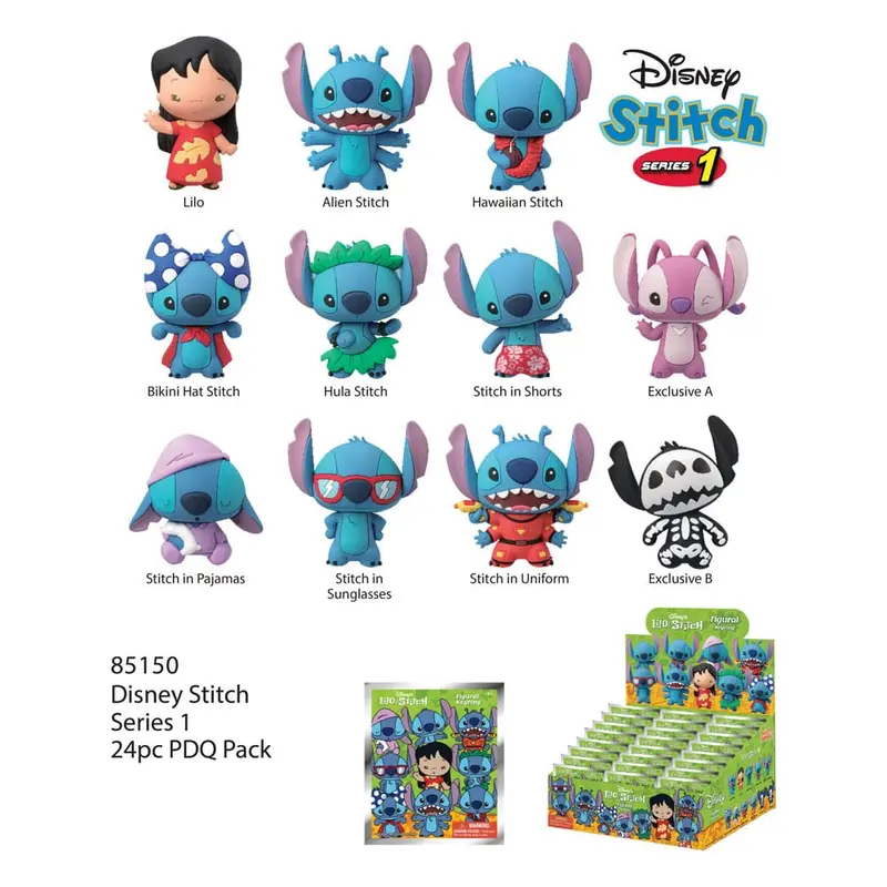 Lilo & Stitch 3D PVC-Taschenanhänger Serie 1 Display (24)