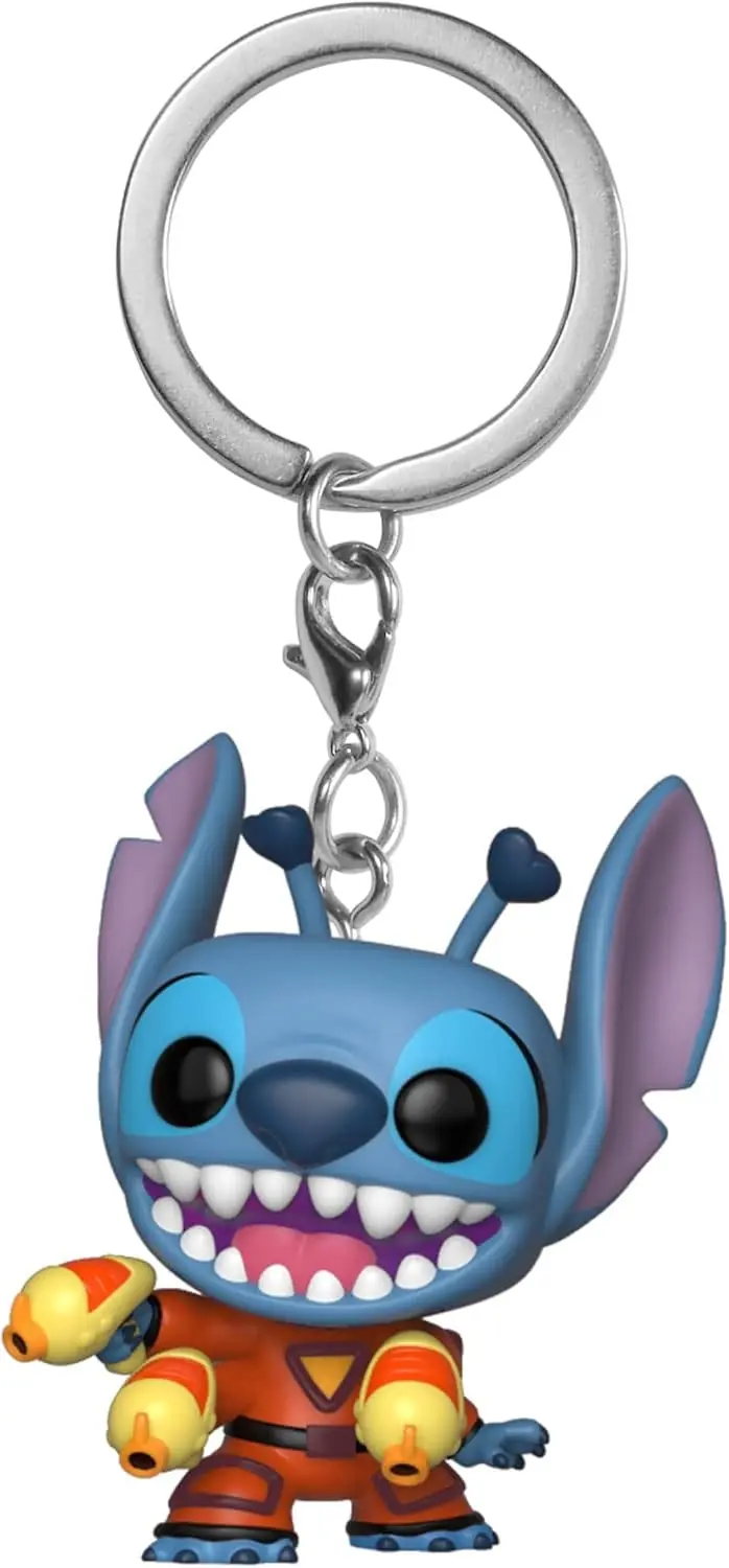 Lilo & Stitch POP! Vinyl Schlüsselanhänger 4 cm Stitch w/ Blaster Display (12)