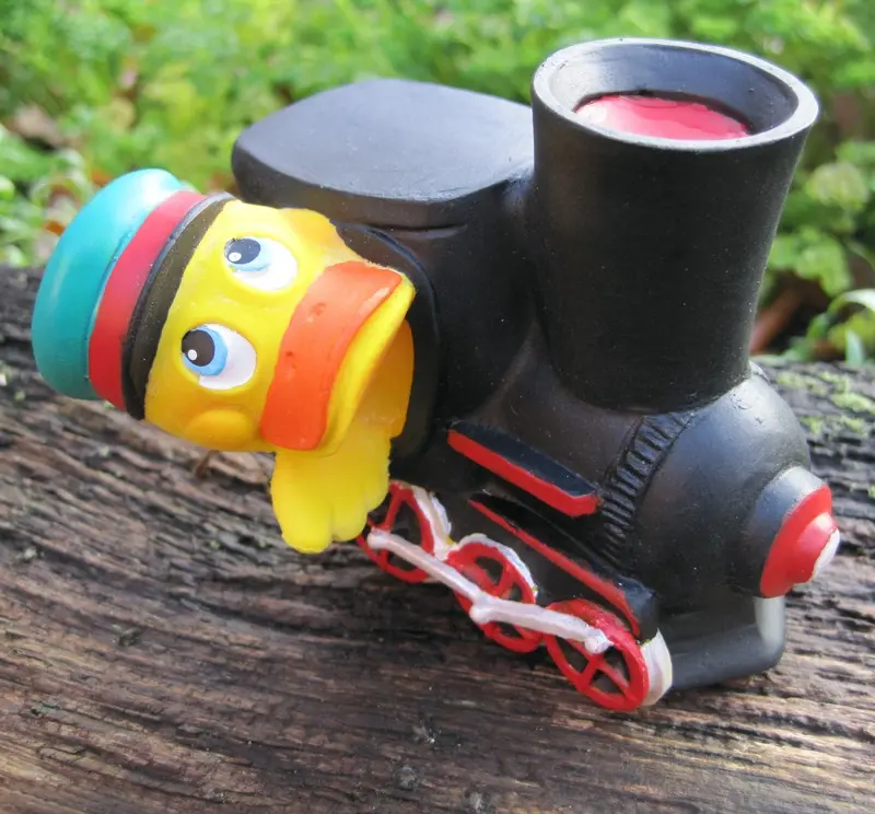 Lokomotive Zug Duck Quietscheente Badeente Naturkautschuk Lanco