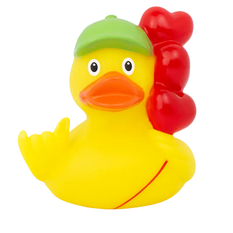Luftballons Herzen Liebe Geschenk Badeente Quietscheente Lilalu
