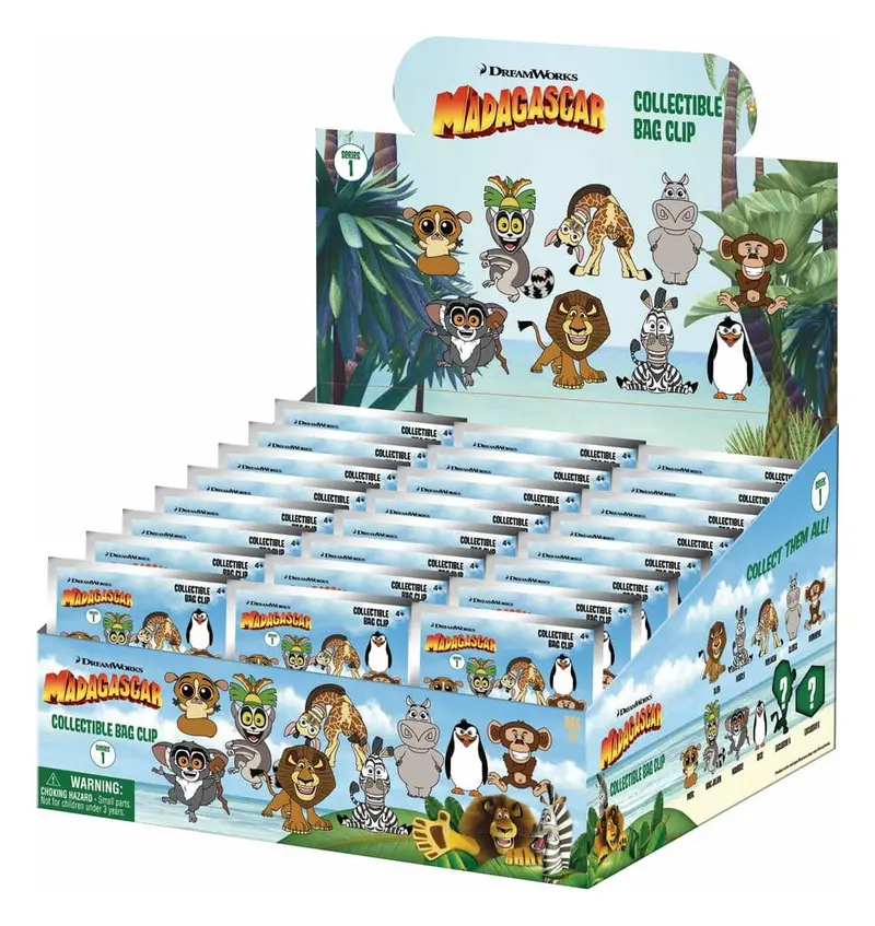 Madagascar 3D PVC-Taschenanhänger Serie 1 Display (24)