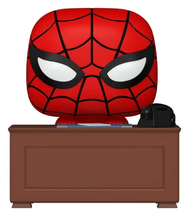 Marvel POP! Premium Vinyl Figur Meme- Spider-Man w/Desk 9 cm
