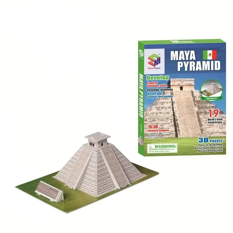 Maya-Pyramide Puzzle 3D | Architektur-Lernspielzeug – Bimbino