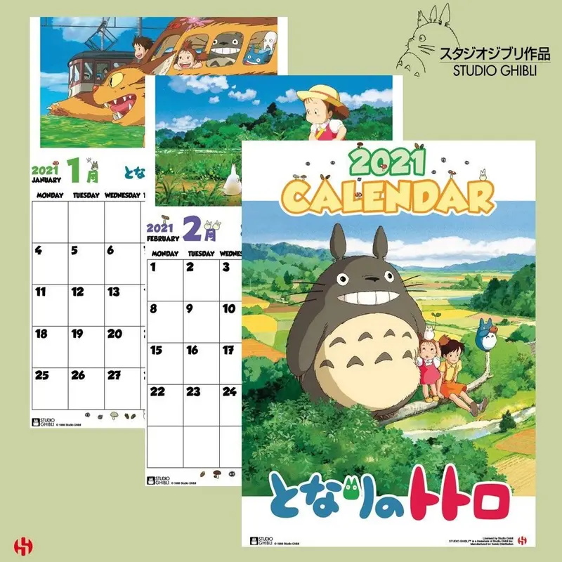 Mein Nachbar Totoro Kalender 2021, Englisch