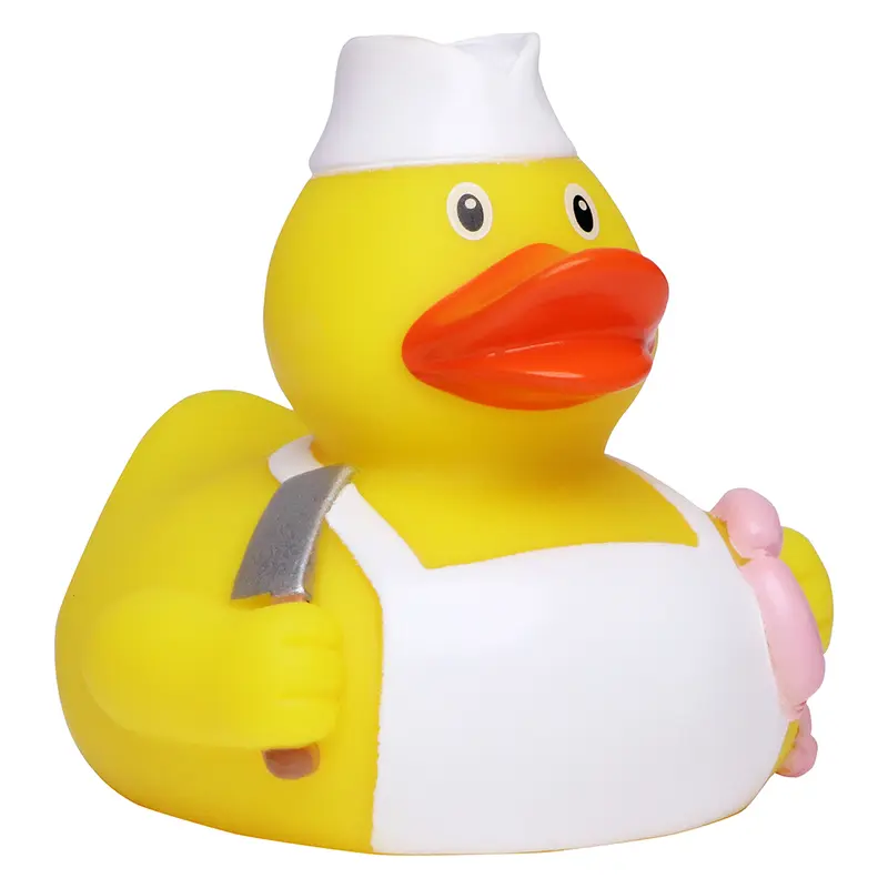 Metzger Fleischer Schlachter Ente Badeente Quietscheente Schnabels