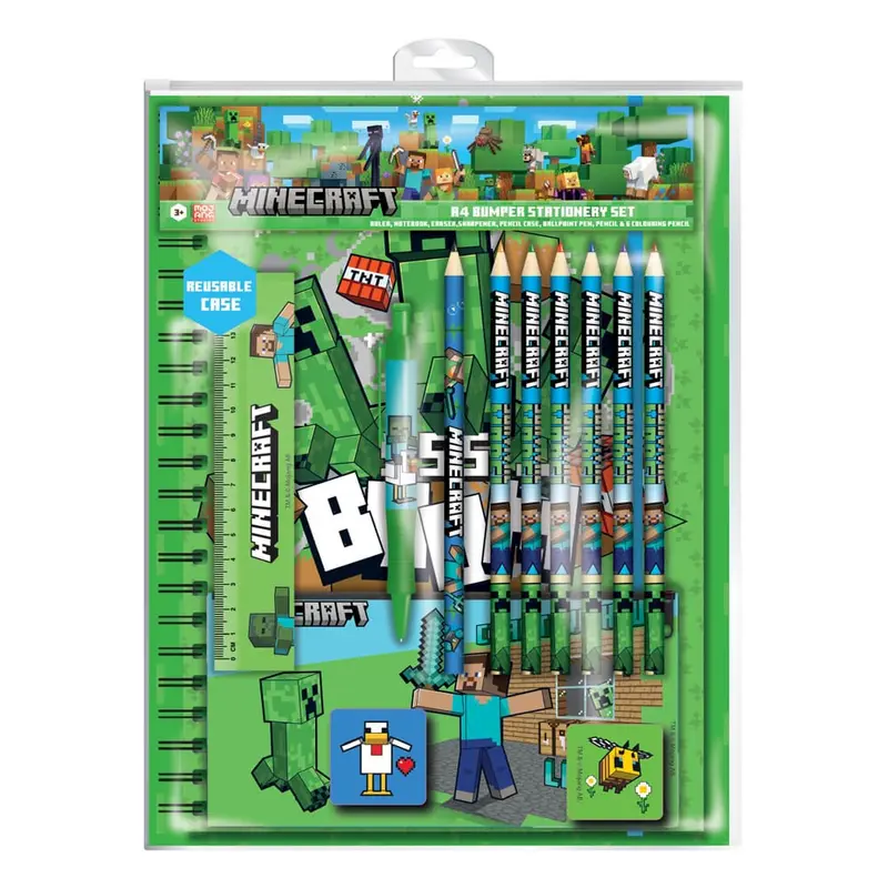 Minecraft Schreibset 12-teilig A4 Bumper