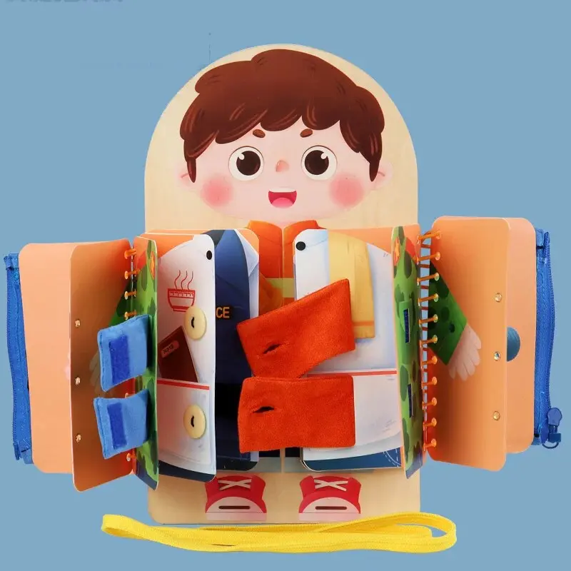 Montessori Reißverschluss-Buch aus Holz | ab 1 Jahr – Bimbino
