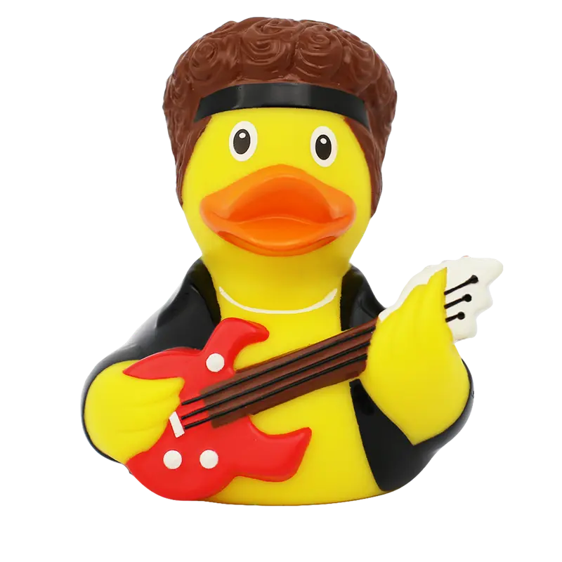 Musiker Rock Star Ente Badeente Quietscheente Gummiente Lilalu