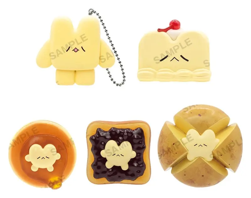 Nagomiyanosekai Keyholder Gummi-Anhänger Butter no Tsumi-chan 4 cm Blind Box Sortiment (6)