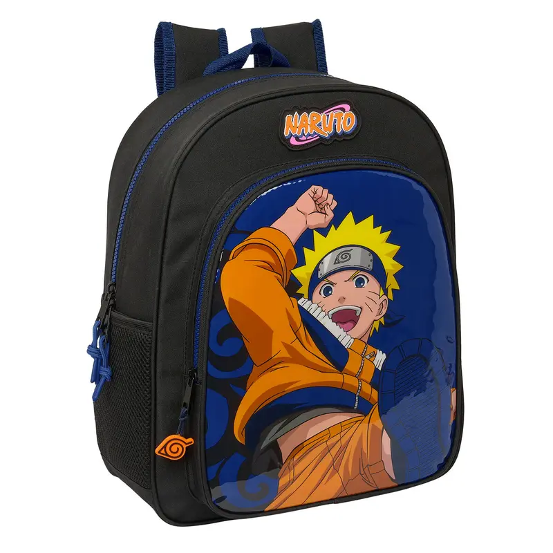 Naruto „Ninja“ Schulrucksack, Schwarz und Blau, 32 x 38 x 12 cm